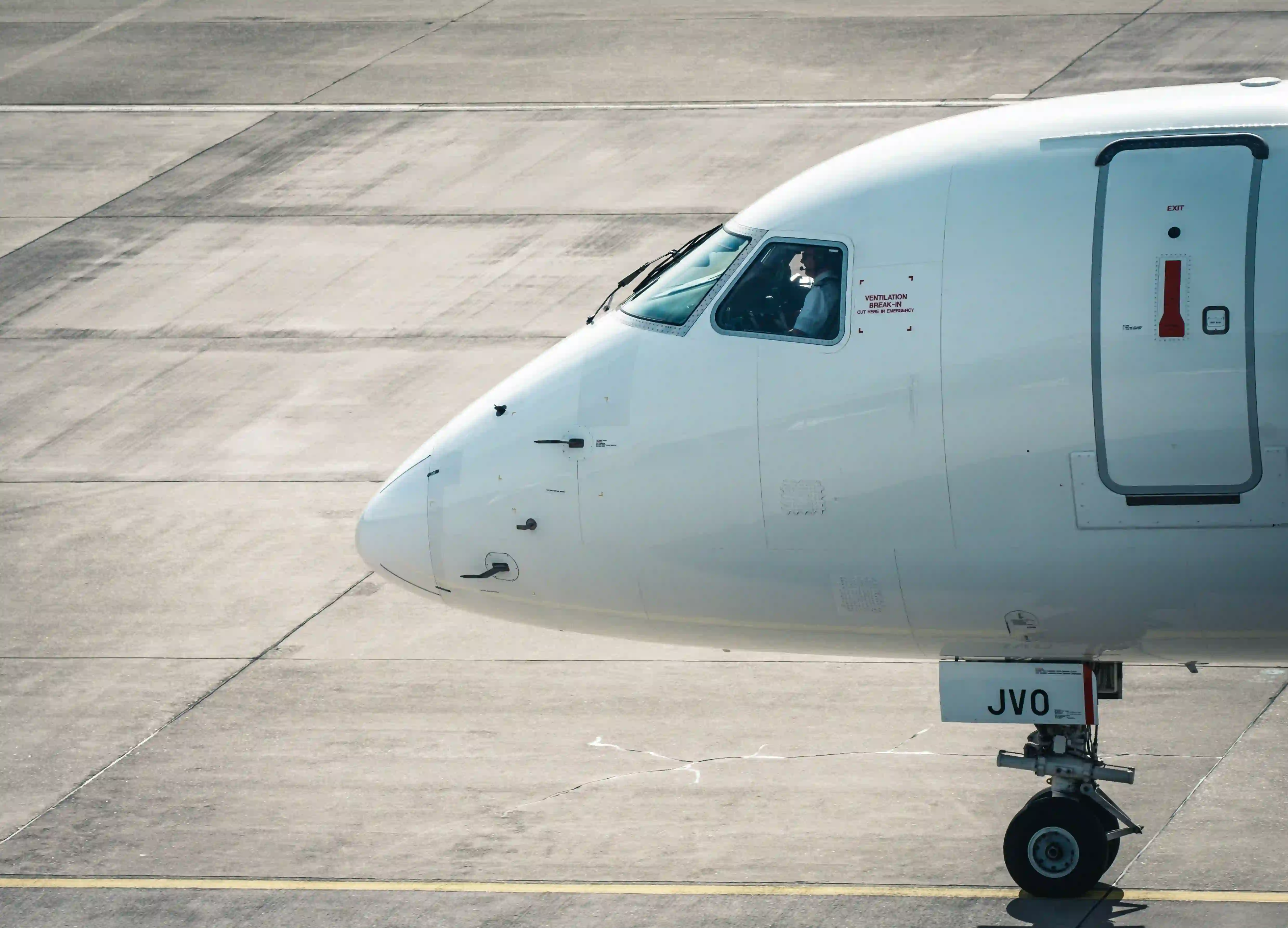 Business jet lined up for departure after pre-embarkation disinsection
