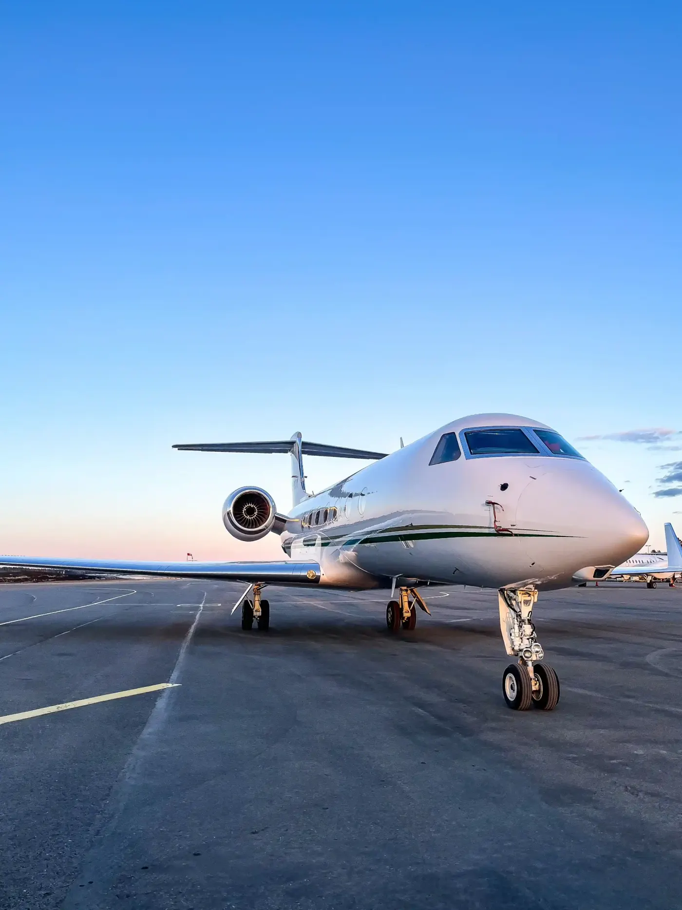 Gulfstream business jet prepared for pre-embarkation disinsection before an international departure