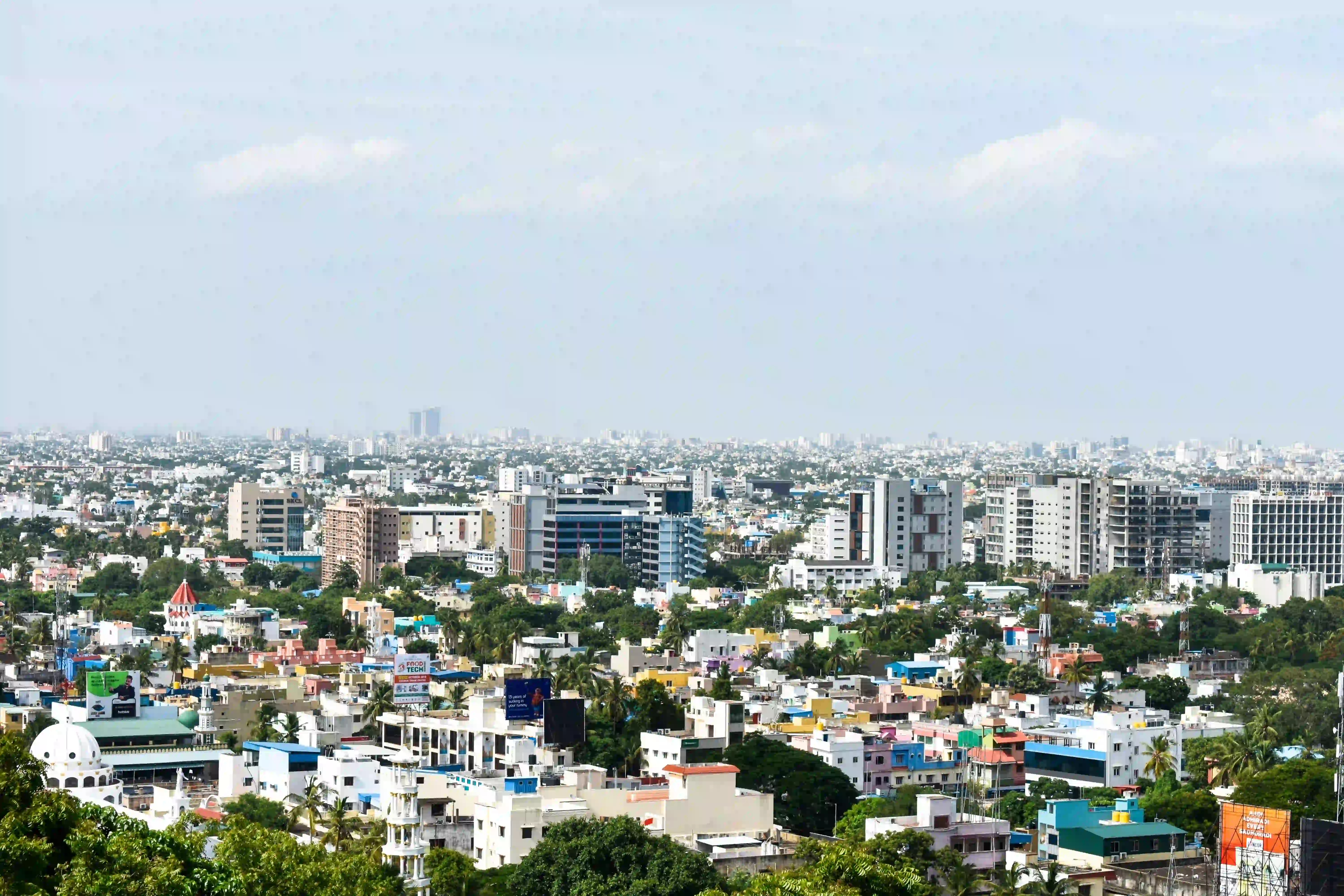 Skyline of an Indian city