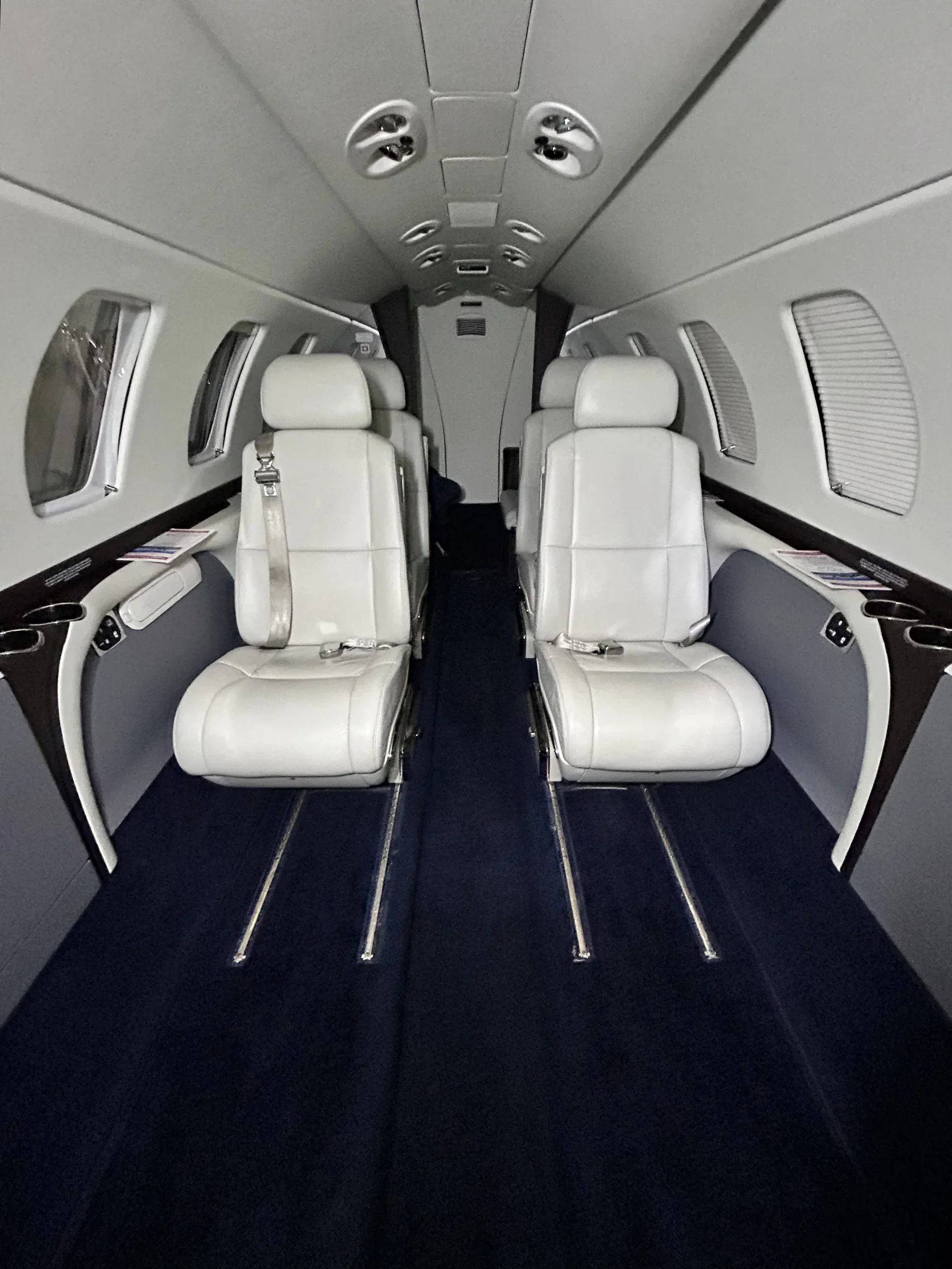 Business jet cabin, empty and ready