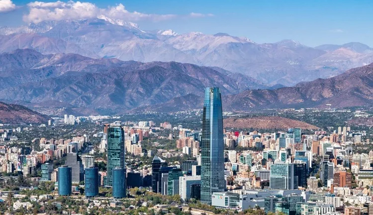 Santiago, Chile, with the Andes behind the city